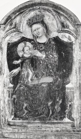 Anonimo — Jacopino di Francesco de' Bavosi (Jacopo da Bologna) - sec. XIV - Madonna con Bambino in trono — insieme